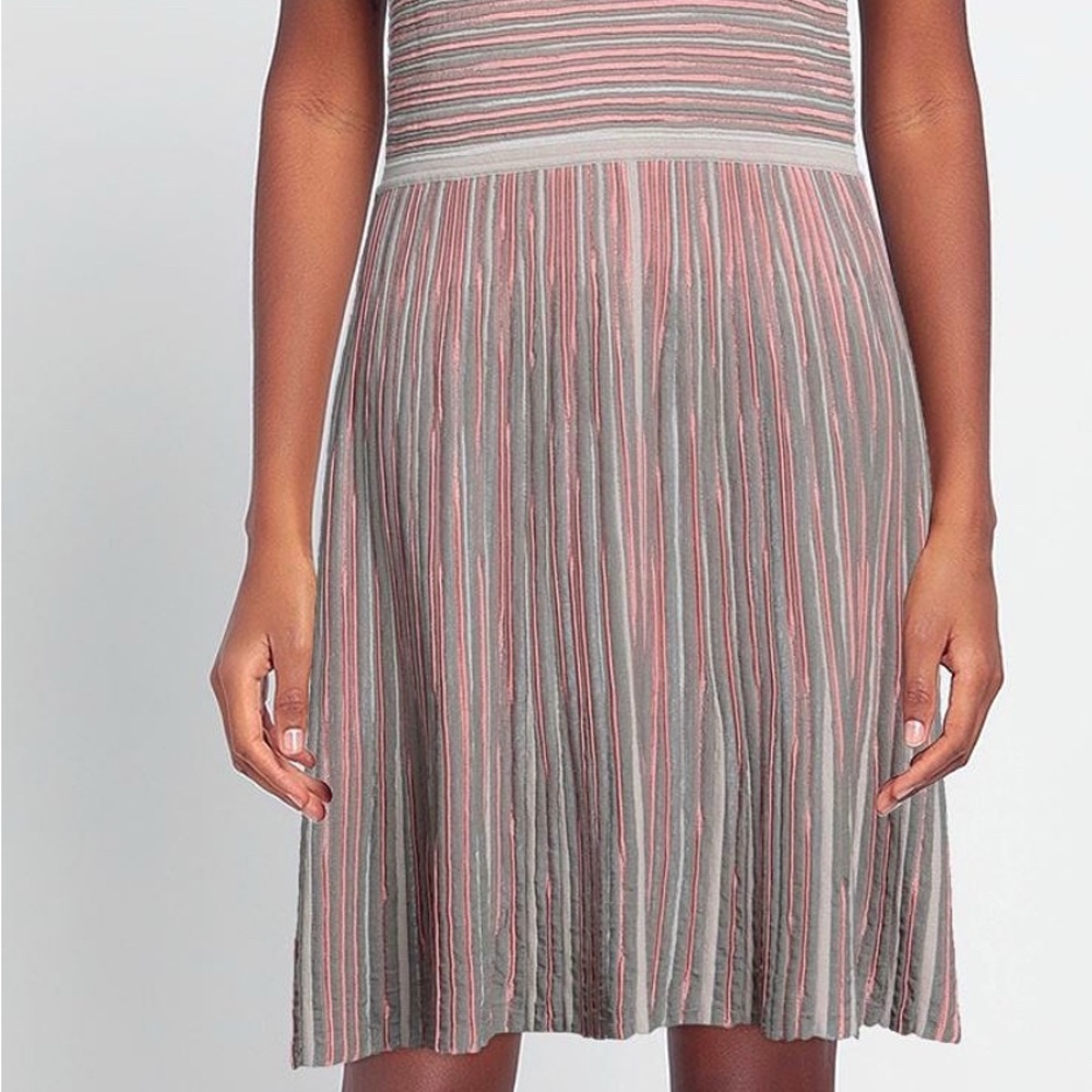 Emporio Armani grey and Coral Striped Dress